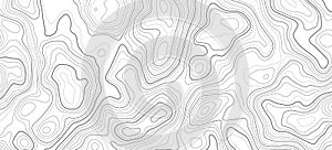 Topography contour map with grid. Vector relief map