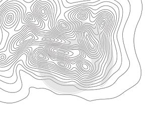 Topography map. Cartography mountains contour lines, elevation maps and earth contoured line topology vector background