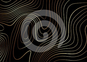 Topography map design in gold and black