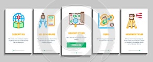 Topography Research Onboarding Elements Icons Set Vector