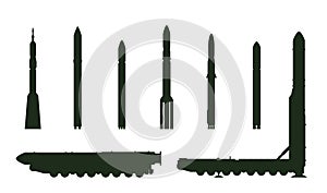 Topol-M and rockets silhouette photo