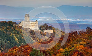 Topolcany castle in Slovakia, autumn time