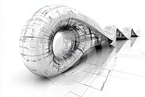 Topological model of a complex mathematical formula.