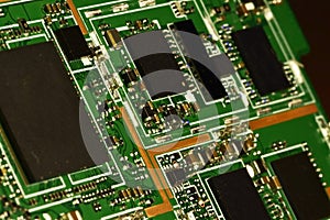 Topology of the smartphone motherboard under the metal shields of the modules