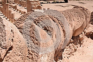 Toppled Roman Column at Petra, Jordan