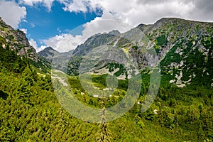 Slopes of the High tatras mountains, Strbske pleso, Slovakia, nature landscape