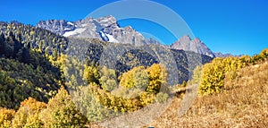 The tops of the Main Caucasian Range, on the right Turya Mountain