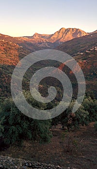 The tops of the mountains