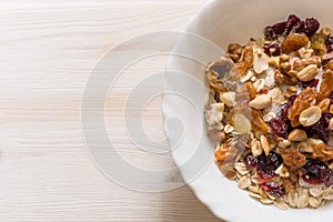 topview of bowl of muesli