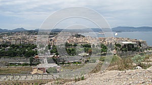 A topview of the city of Corfu, Greece