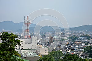 Topview of Isahaya city with Antenna