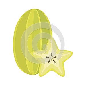 Illustration of a carambola, also known as starfruit .