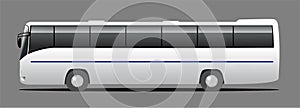 Tor tourist bus, side view, template isolated on gray background.