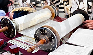 Torah- ancient scrolls in Jerusalem