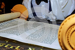 Jewish man dressed in ritual clothing photo