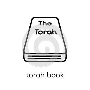 Torah Book icon. Trendy modern flat linear vector Torah Book icon on white background from thin line Religion collection