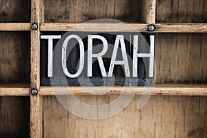 Torah Concept Metal Letterpress Word in Drawer