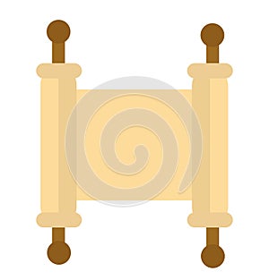 Torah icon. Scroll flat style. Scripture is isolated on a white background. Torah logo. Vector illustration photo