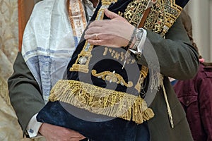 Torah scroll book close up