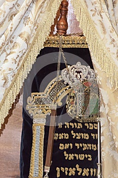 Torah scroll book close up