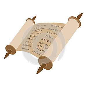 Torah scroll cartoon icon