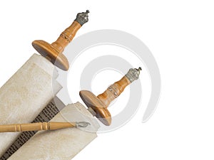 Torah scroll with a pointer