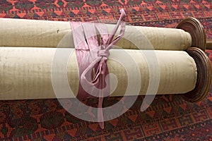 Torah Scroll With Ribbon