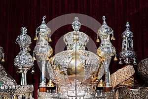 Torah scrolls in the synagogue