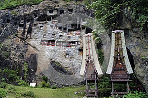 Toraja Cemetery, Tombs and Tau Tau, Rantepao, Sulawesi Island, Celebes, Indonesia