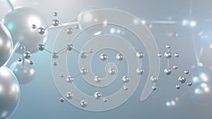 torasemide molecular structure, 3d model molecule, loop diuretics, structural chemical formula view from a microscope