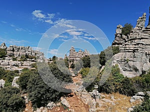 Torcal de Antequera, province of Malaga, Andalusia, Spain The unique shape of the rocks is due to the erosion that occurred 150 m