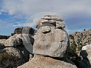 Torcal de Antequera, province of Malaga, Andalusia, Spain The unique shape of the rocks is due to the erosion that occurred 150 m