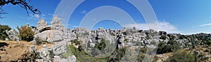 Torcal de Antequera, province of Malaga, Andalusia, Spain The unique shape of the rocks is due to the erosion that occurred 150 mi