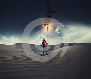 Torch in the desert