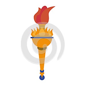 Torch fire olympic flame cartoon