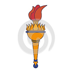 Torch fire olympic flame cartoon