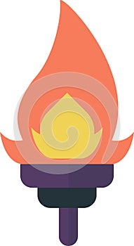 Torch flame illustration in minimal style