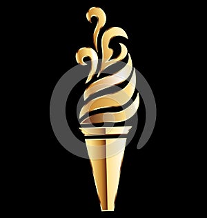Torch golden flame logo