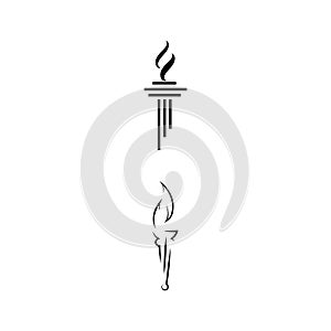 Torch icon Vector Illustration design Logo