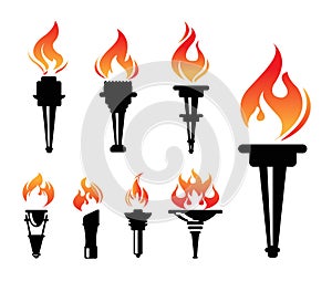 Torch icons set