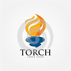 Torch Logo Vector Art Logo