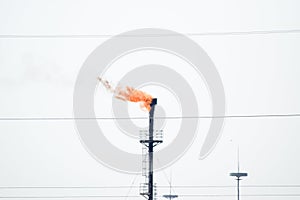 Torch system on an oil field photo