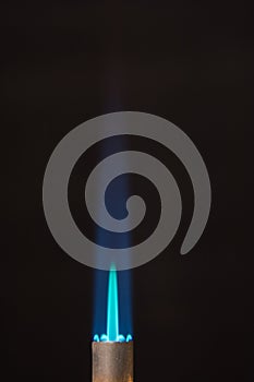 Torch tip with Blue Flame and Copy Space