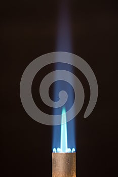 Torch tip with Blue Flame and Copy Space