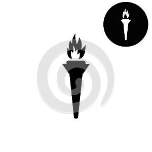 Torch - white vector icon