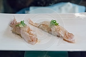 Torched Fluke Fin Sushi