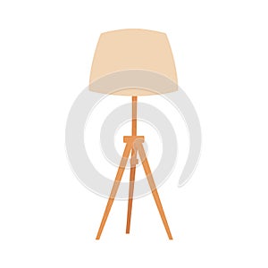 Torchere. Floor lamp. Home interior and creativity. Vector illustration.