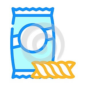 torchietti pasta color icon vector illustration