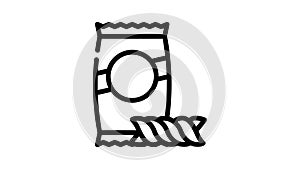 torchietti pasta line icon animation