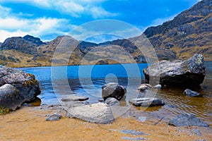 Toreadora lake in Cajas National Park, Ecuador photo